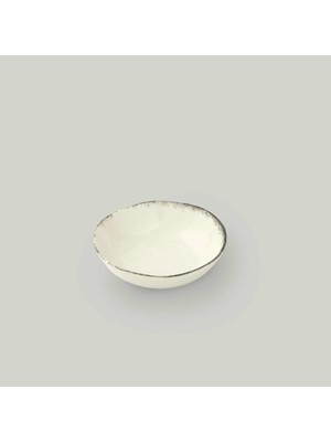Linens Natura Porselen 12 cm Çerezlik Ekru-Antrasit
