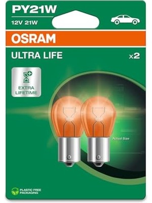 Cekar Store Osram Ultra Lıfe, PY21W, Çift Blister, (2 Lamba), Beyaz
