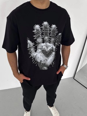 Asmedo Erkek Baskılı T-Shirt Kısa Kol Bisiklet Yaka Regular Fit Rahat Kalıp Günlük Tişört -