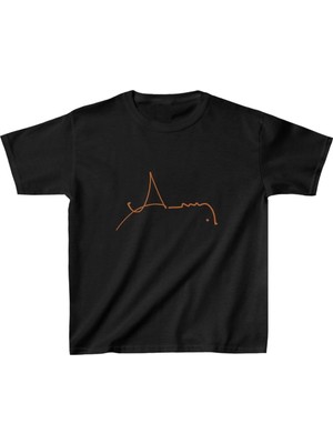 Asmedo Unisex Çocuk Baskılı T-Shirt - Siyah
