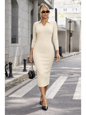 Kadın Uzun Kollu Triko Elbise