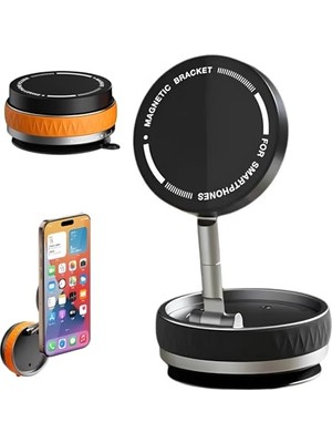 Cekar Store Uruchı Manyetik Araç Telefon Tutucu 360° Döner Başlık – Mekanik Vakumlu Güçlü Sabitleme, Silikon Kaymaz Tutuş, Mag-Safe Uyumlu, Tüm iPhone Serisi ile Uyumlu, Araç Içi Telefon Stand, Siyah