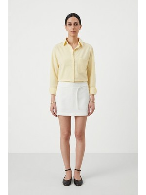 Iperia Zr Kemer Detaylı Şort Etek Beyaz