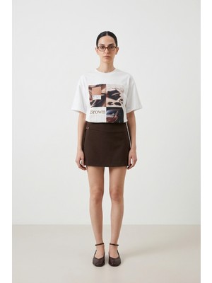 Iperia Zr Kemer Detaylı Şort Etek Kahverengi