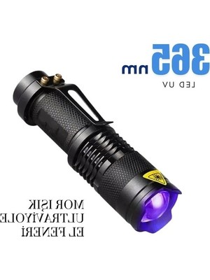 Cekar Store UV-102 Ultraviyole Mor Işık Fener, 365 Nm Uv El Feneri, Tırnak Oje Kurutucu, Değerli Taş Tespiti          [ A+]