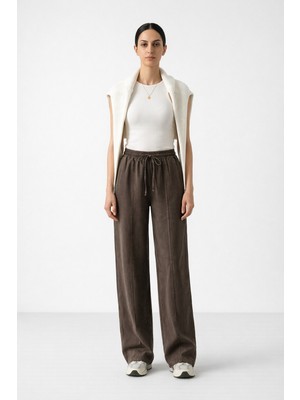 Iperia Msm Tencel Kumaş Pantolon Kahverengi