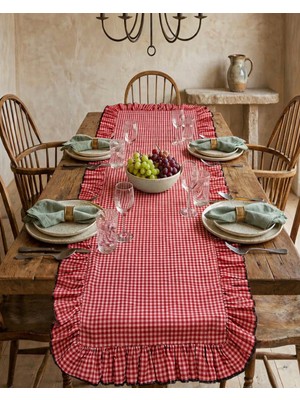 Avira Home Geleneksel Fırfırlı Pötikare Runner 40X120