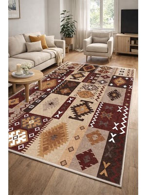 Lioara Home Noltalji Modern Desen Dijital Baskılı Halı – Kaymaz Taban, Leke Tutmaz, Salon & Oturma Odası Için
