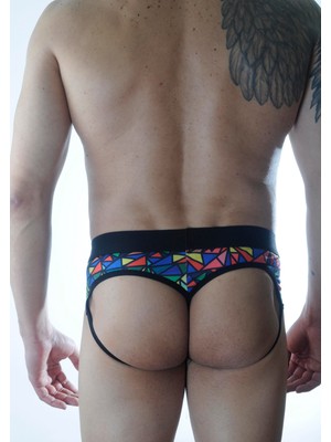 bebekokusu Erkek Renkli Desenli Fantezi Jockstrap