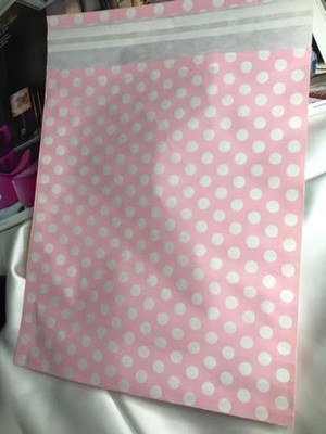 Cekar Store Pembe Beyaz Puantiyeli Hediye Paketi Gift Packet Hediye Torbası Bantlı 25X30 cm - 2 Adet (Pembe)