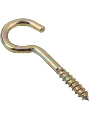 Cekar Store Beşel Gold Piton Kanca Seti - [10 Adet] Paket, Vidalı Soru Işareti Askı, Ahşap ve Duvar Için Metal Vidalı Kanca, Avize, Saksı ve Avadanlık Askısı, Sarı Çinko Kaplama (19X70)