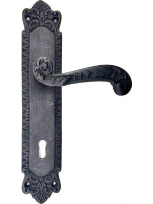 Uslucan Alışveriş Antika Tarz Dekoratif Pirinç Sultan Banyo Kapı Kolu - 270X54MM, Oksit