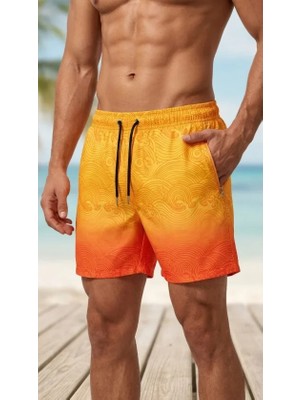 Pileli Store Erkek Deniz Şortu Fermuarlı Cepli File Astarlı Hızlı Kuruyan Premium - Çok Renkli