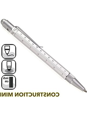 Cekar Store PIP22SI PIP22SI Construction Sytlus Mini Tükenmez Kalem Gümüş