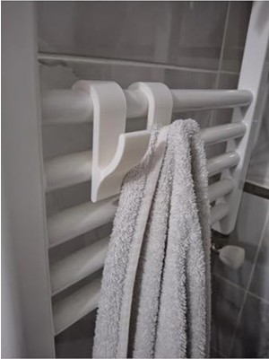 Cekar Store Havlupan Askısı 2'li Set Delme Gerektirmeyen Pratik Havlu ve Kıyafet Askılığı Banyo Düzenleyici