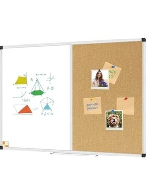 Cekar Store Çift Fonksiyonlu Alüminyum Çerçeve Mantar Pano ve Yazı Tahtası 60X90 cm