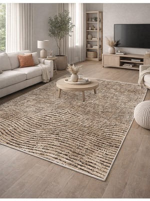Lioara Home Retro Modern Desen Dijital Baskılı Halı – Kaymaz Taban, Leke Tutmaz, Salon & Oturma Odası Için