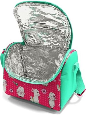Cekar Store Kız Çocuk Yeşil Pembe Lama Okul Beslenme Çantası - Thermo Yalıtımlı