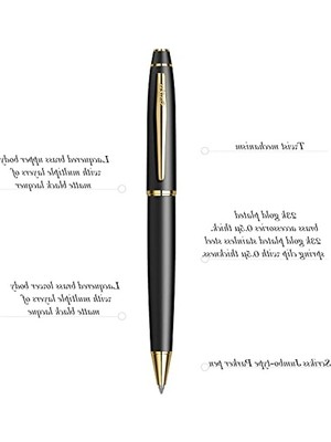 Cekar Store Scrikss Noble 35 Tükenmez Kalem Mat Siyah Altın