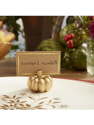 Cekar Store Fall Decor Mini Altın Kabak Masa Kartı Tutucu (6 Adet), Şükran Günü Masa Dekorasyonu, Sonbahar Temalı Düğünler, Gelin Buketleri Için Mükemmel