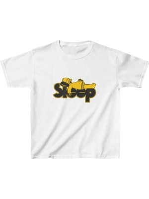 Asmedo Unisex Çocuk Baskılı T-Shirt - Beyaz