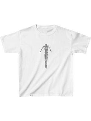 Asmedo Unisex Çocuk Baskılı T-Shirt - Beyaz