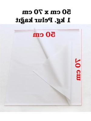 Cekar Store Beyaz Pelur Kağıdı 50X70 cm 1 kg (80 Adet)– Hediye Paketleme ve Ambalaj Için