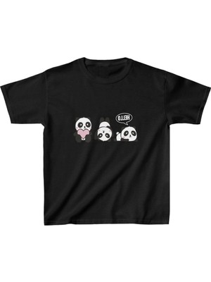 Asmedo Unisex Çocuk Baskılı T-Shirt - Siyah