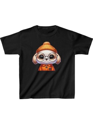 Asmedo Unisex Çocuk Baskılı T-Shirt - Siyah