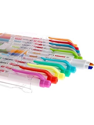 Cekar Store Twinliner Çift Taraflı Fosforlu Kalem, Ince ve Geniş Uçlar, 12 Renk Seti