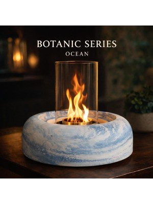 Botanic Series - Ocean Masaüstü Şömine | Bioethanol Yakıtlı | Dumansız | Kokusuz | Yakıt Hediyeli