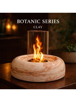 Botanic Series - Clay Masaüstü Şömine | Bioethanol Yakıtlı | Dumansız | Kokusuz | Yakıt Hediyeli
