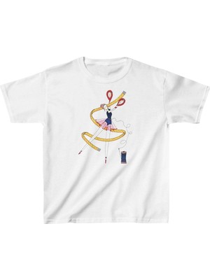 Asmedo Unisex Çocuk Baskılı T-Shirt - Beyaz