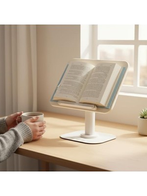 Cekar Store Ayarlanabilir Tablet ve Kitap Okuma Standı, Katlanabilir Masaüstü Tutucu, Ergonomik Tasarım, Sağlam Alüminyum Alaşım, Ev/ofis Kullanımı Için Evrensel Destek | R28
