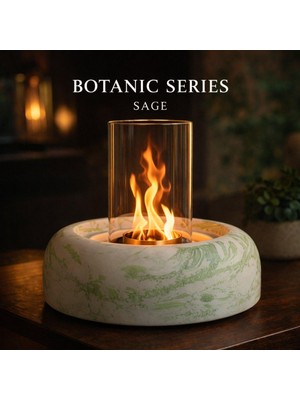 Botanic Series - Sage Masaüstü Şömine | Bioethanol Yakıtlı | Dumansız | Kokusuz | Yakıt Hediyeli