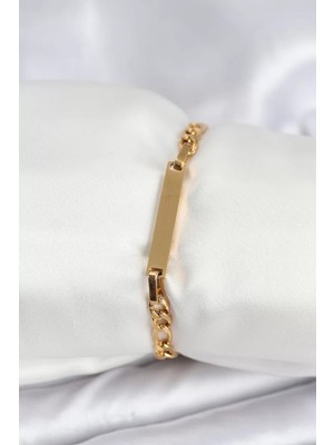 Renas Store Çelik Gold Renk Yazı Yazmaya Kadın Bileklik - TJ-BB7916