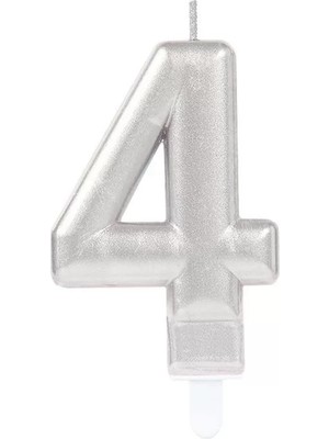 Renas Store 4 Rakam Mum Gümüş Renk