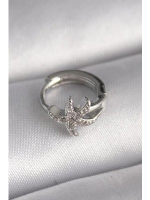 Renas Store Çelik Gümüş Renk Zirkon Taşlı Deniz Yıldızı Model Tragus Piercing - TJ-PR1319