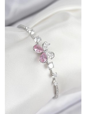 Renas Store Pirinç Zirkon Taşlı Model Gümüş Renk Kadın Bileklik - TJ-BB7854