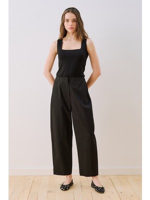 Manuka Gabardin Barrel Pantolon Siyah