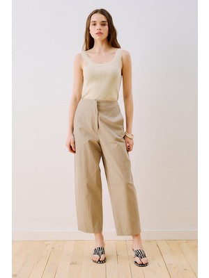 Manuka Gabardin Barrel Pantolon Kum