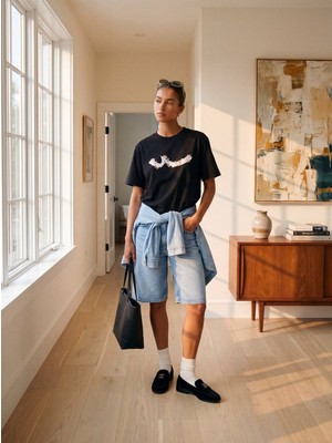 LTB Slogan Baskılı Siyah T-Shırt