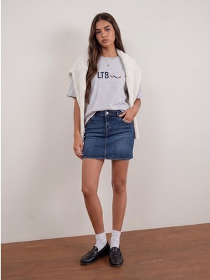 LTB Logo Baskılı Gri T-Shırt