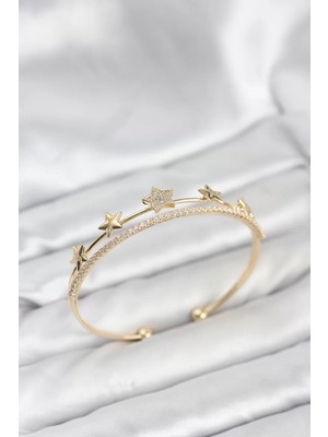 Renas Store Yıldız Model Gold Renk Pirinç Kadın Bileklik - TJ-BB8247