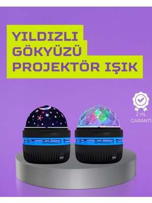 Northcity USB Yıldız Projektör Uyku Lambası - Döner Galaxy Işık Şovu ve Gece Lambası