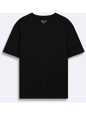 LTB Minimal Baskılı Relaxed Gri T-Shırt