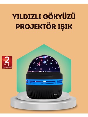 Northcity USB Galaxy Projektör Lamba - 360° Dönen Romantik Atmosfer Işığı, Çocuk Odası ve Parti Dekoru