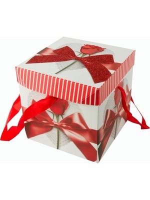 LTG Nova Fiyong Gül Simli Kare Hediyelik Kutu 15 cm