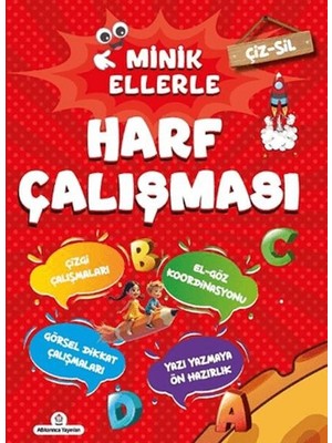 Lisinya Çiz - Sil Minik Ellerle Harf Çalışması (Kalem Hediyeli)