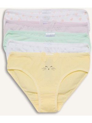 DeFacto Hayvan Desenli 5'li Alt İçlik Kız Çocuk F8587A826SM